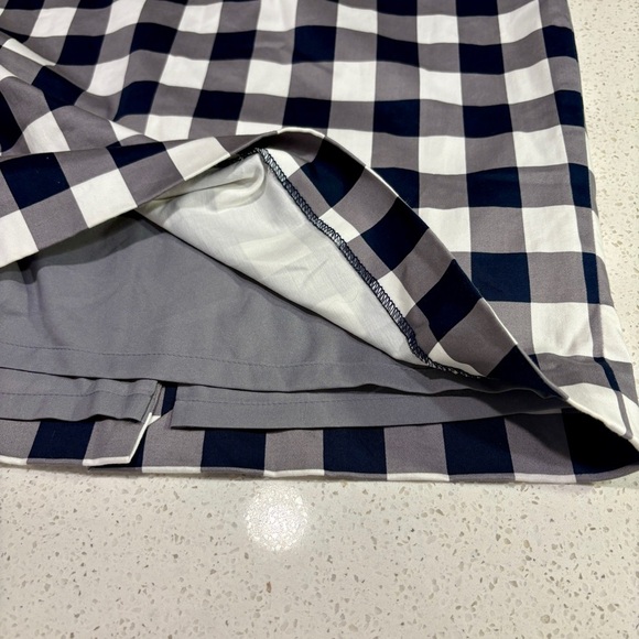 Banana Republic Navy and White Gingham Midi Skirt Size 6 - Picture 5 of 10
